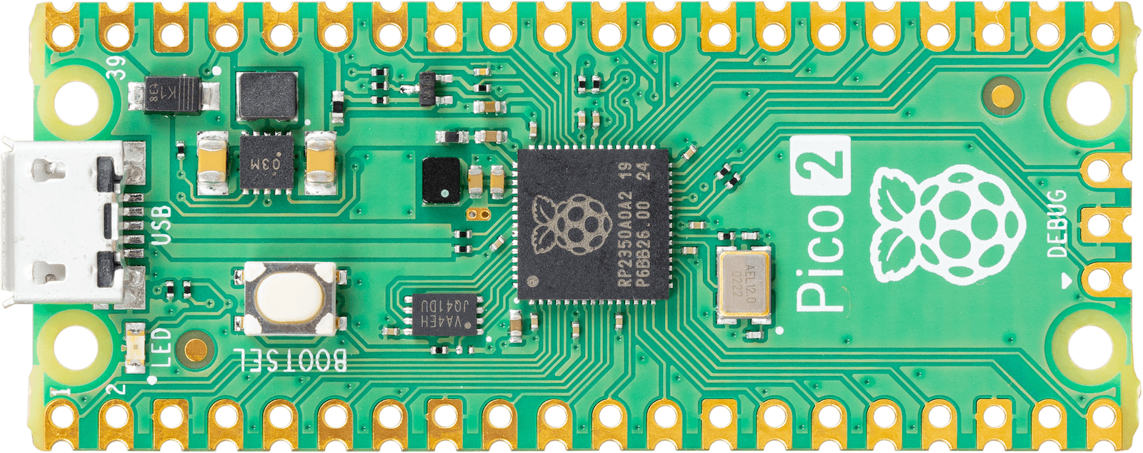 Sb Components Raspberry Pi Pico 2 W Con Intestazioni | Scheda Microcontrollore Dual-core Con Wi-Fi E Bluetooth